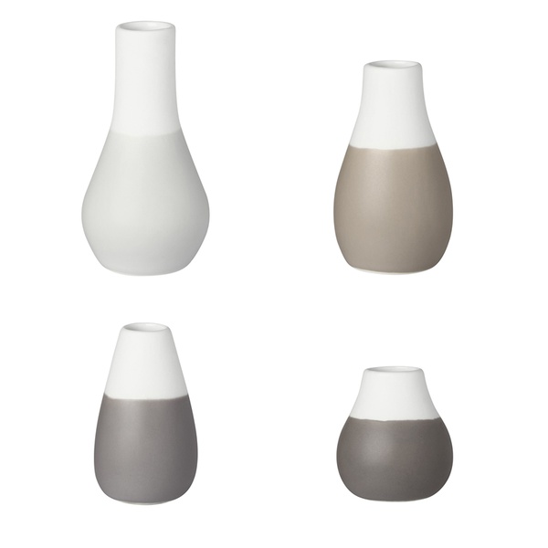 Mini Pastellvasen Grautöne 4er Set
