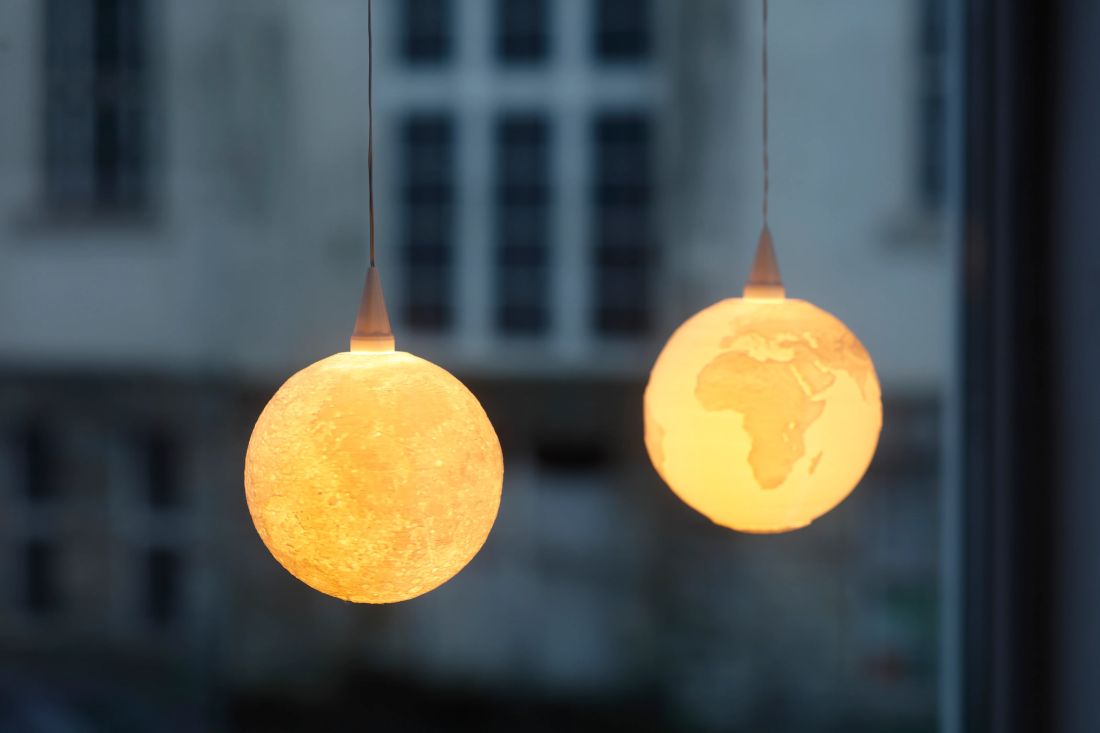 hängende lampen, Globus-Kugeln, Weltkarte Globe, warme Beleuchtung, Pendelleuchte