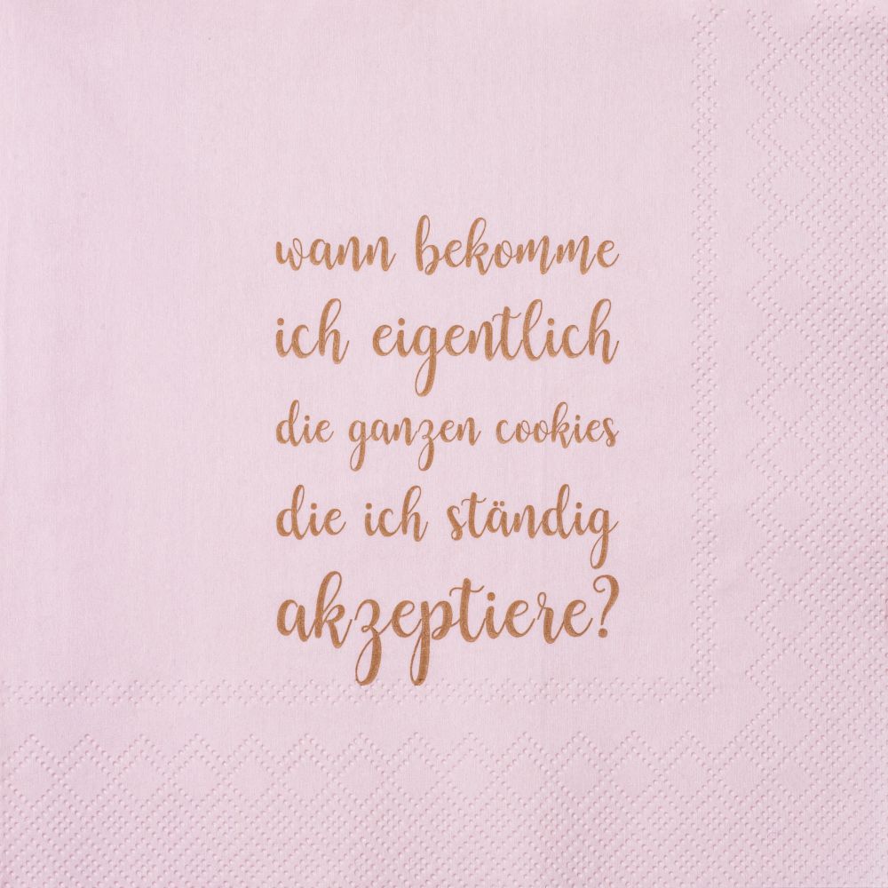 Serviette "Wann bekomme ich"