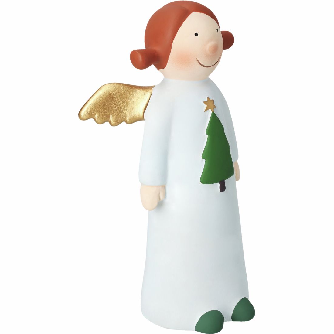 Engel, Weihnachtsdeko, Christbaumfigur, Goldflügel, Weißes Gewand