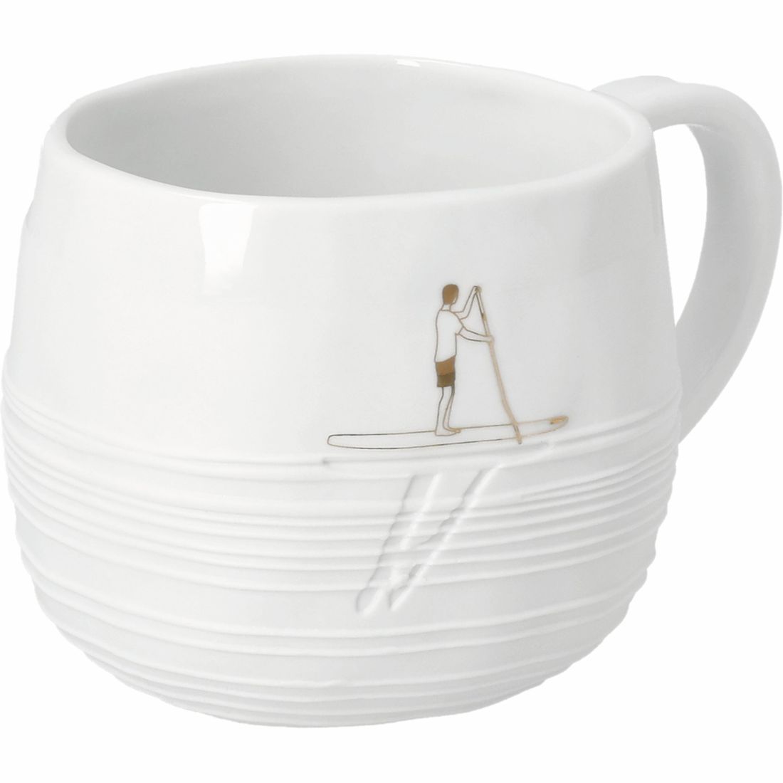 Nahaufnahme der haptischen Wellen-Struktur und der Teilglasur der räder Tasse