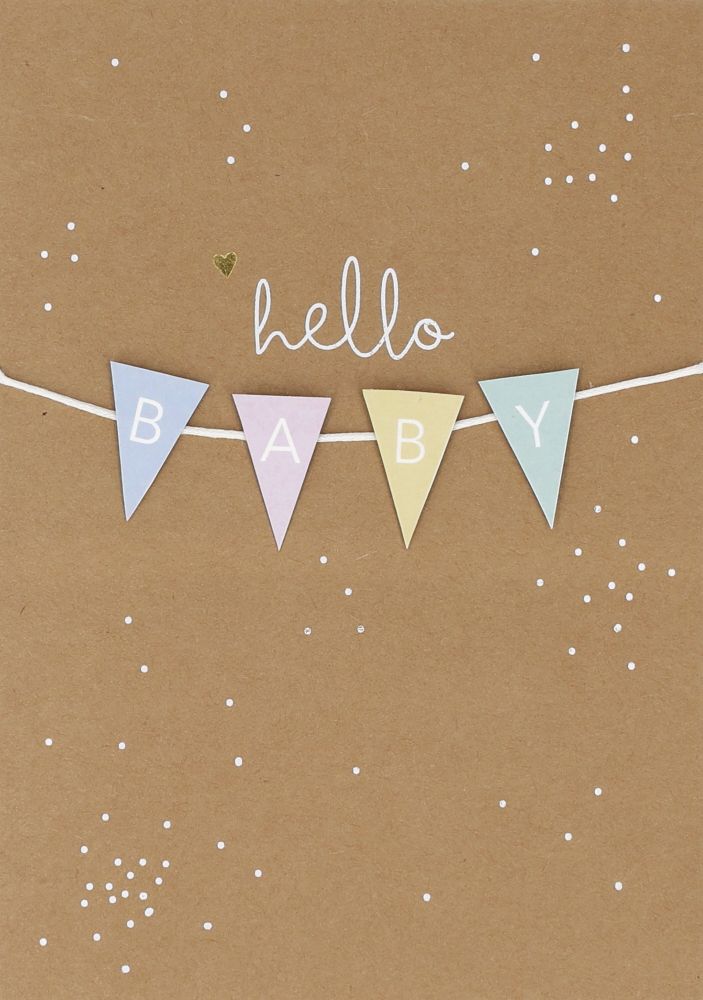 Natronpapierkarte "Hello Baby"