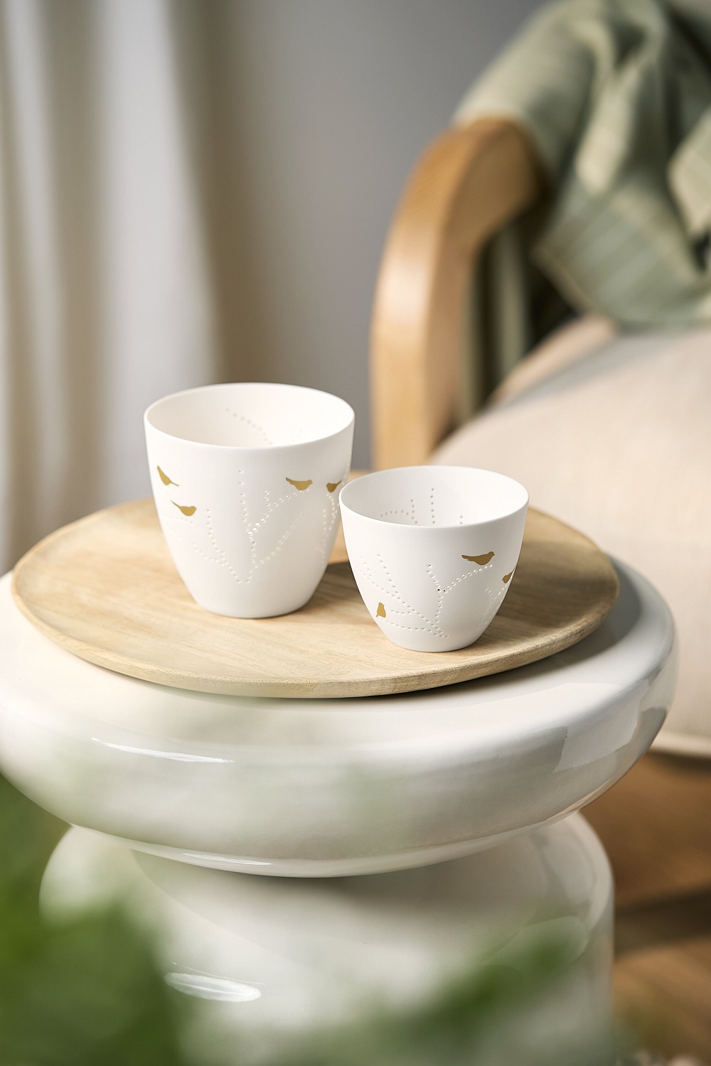 Tassen, Kaffeebecher, Porzellan, Weiß, Goldrand