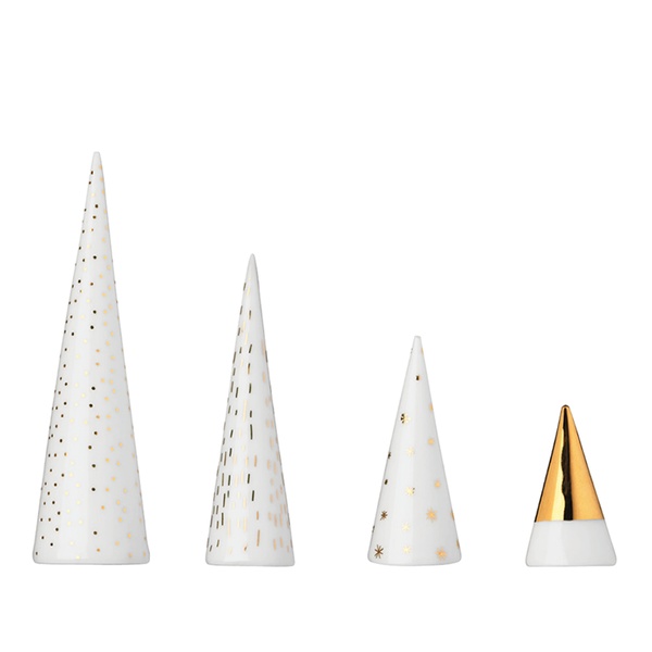 Kleiner Winterwald, 4er Set mit Gold