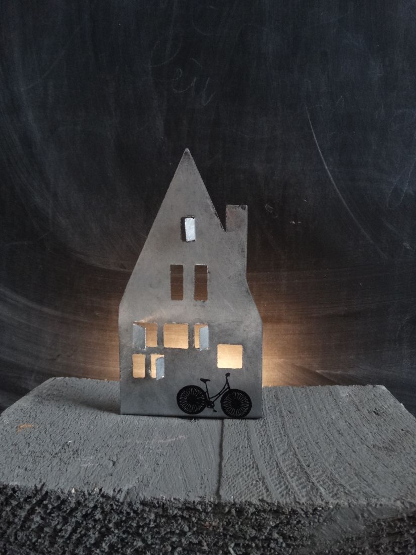 haus, metall, fenster, fahrrad, licht