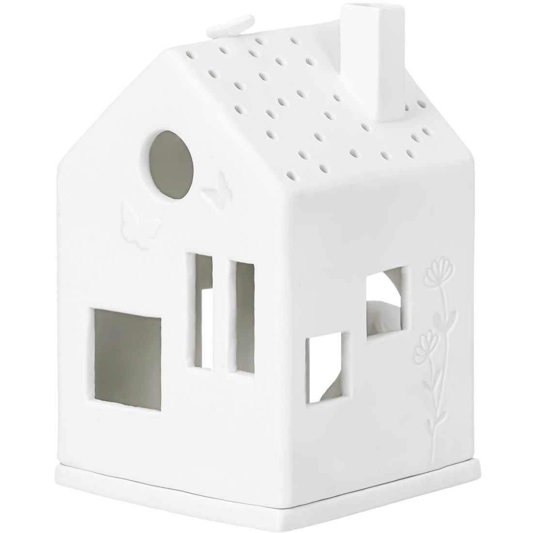 Haus, Keramik, Weiß, Miniatur, Dekoration