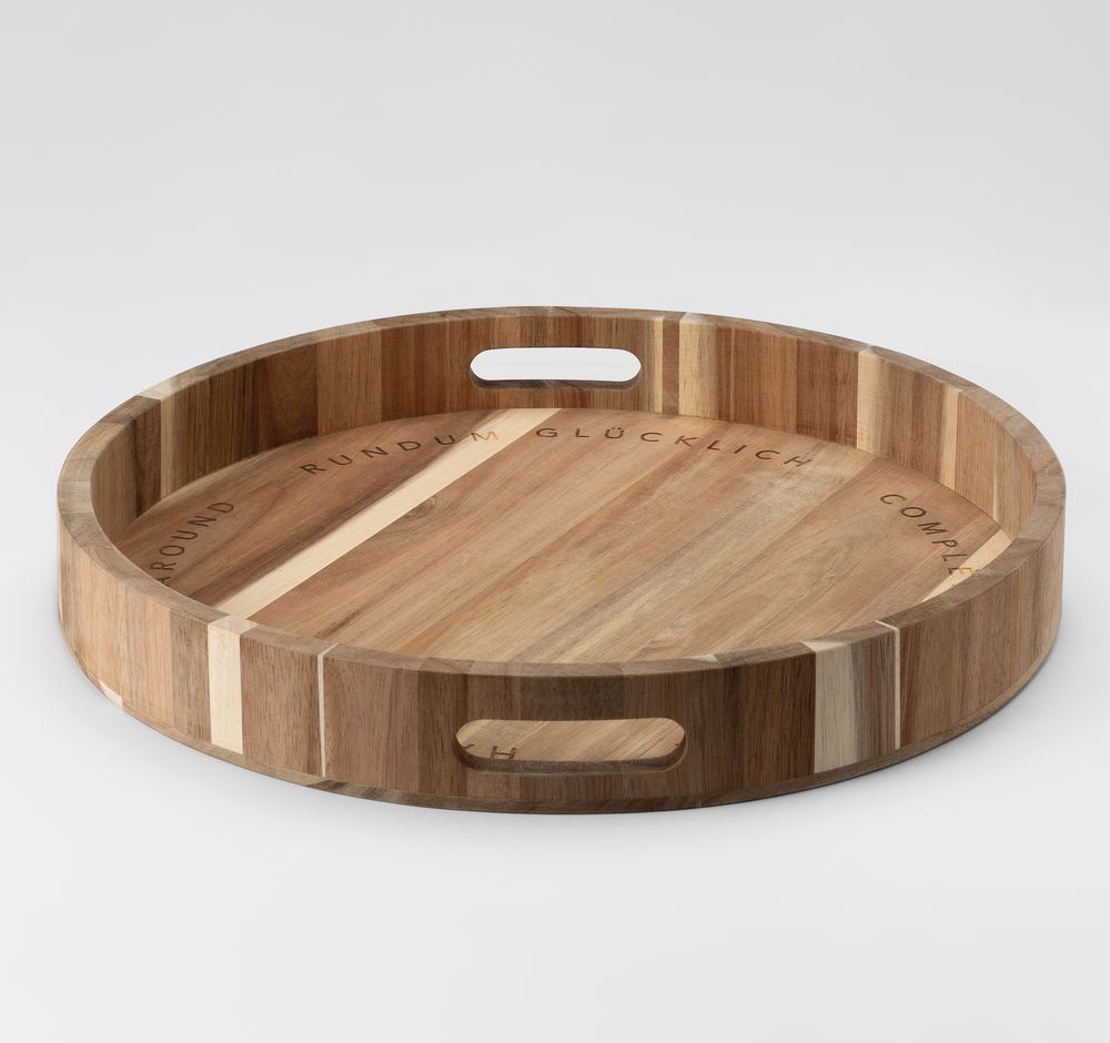 Holztablett "Rundum glücklich" Tablett