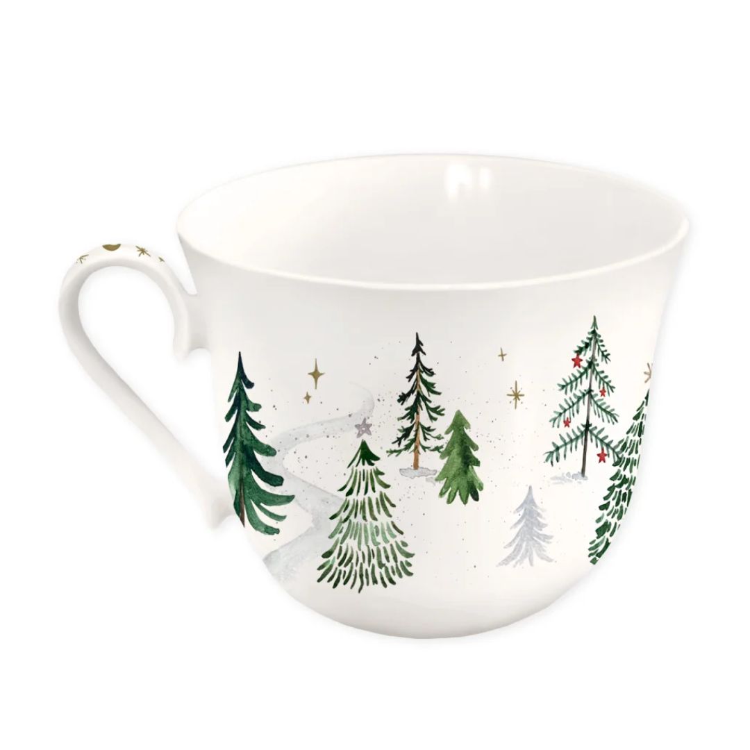 Tasse, Porzellan, Weihnachtsthema, Weihnachtsbaum, Muster
