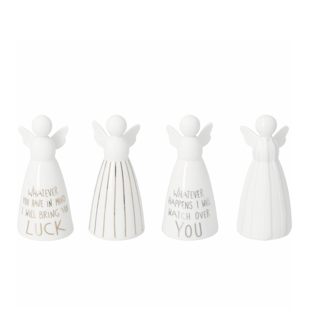 räder Adrette Engel im 4er Set aus feinem weißen Porzellan mit individuellen Designs