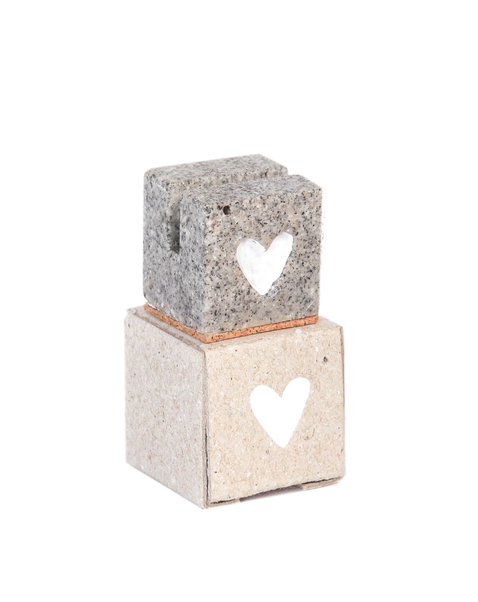 Mini Kartenhalter "Weißes Herz"