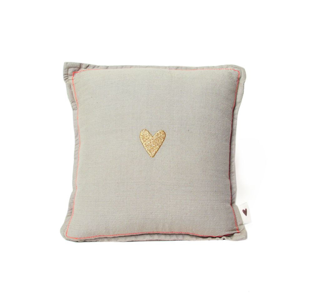 Mini Kissen "Goldenes Herz" Kissen, Dekoration für Zuhause, Tasche, Handtasche