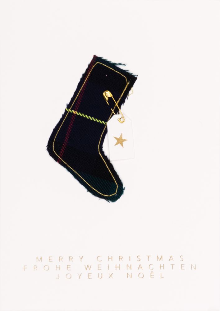 Winterkleiderkarte "Frohe Weihnachten, Merry Christmas"