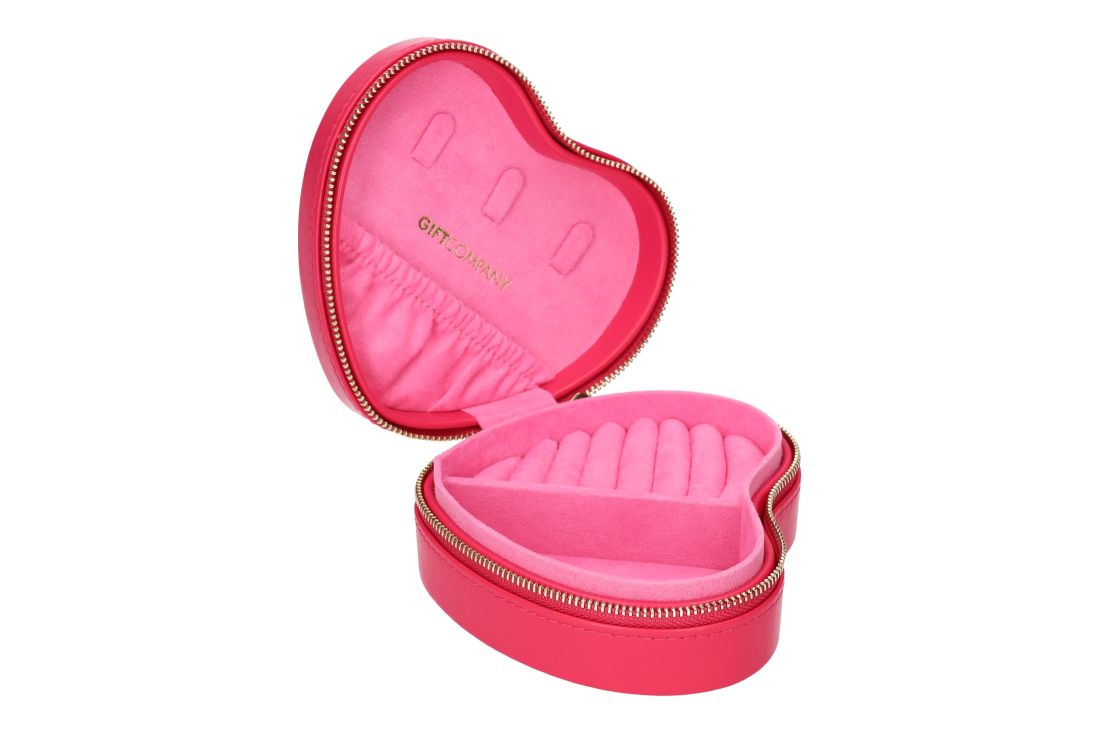Herzformig, Schmuckbox, Uhrenbox, Kleiner Schmuckkasten, Fuchsia