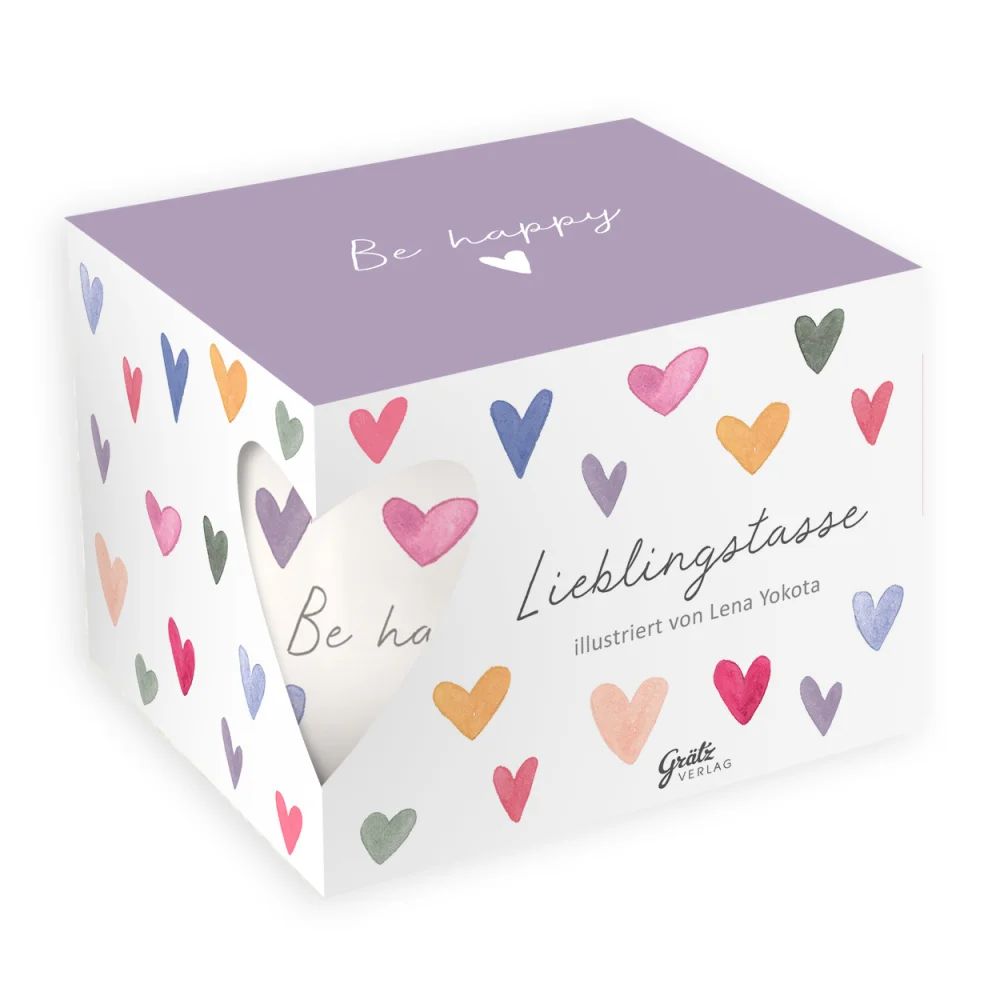 Geschenkbox, Herz Muster, Lieblingsstasse, Buchbox, Illustration