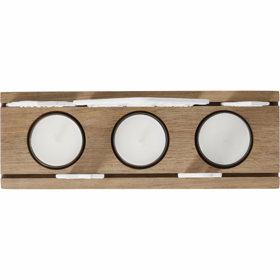 Holzbrett, Kerzenhalter, Drei Kerzen, Teelichthalter, Holz