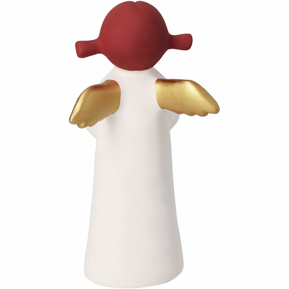 Engel, Figur, Skulptur, Weiß, Goldfarben, Roter Kopf, Goldene Flügel, Kunstfigur