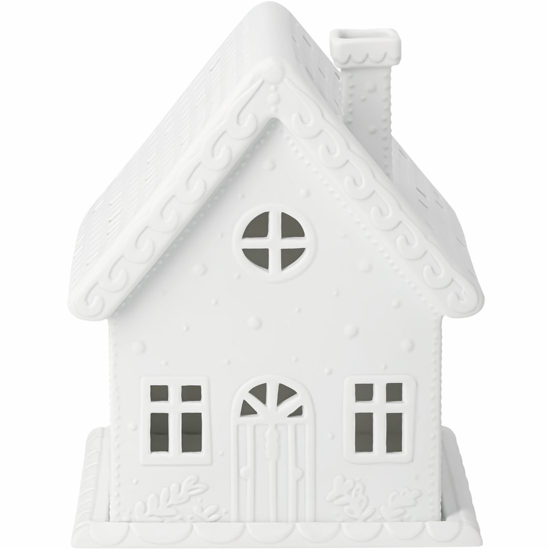 Porzellan, Haus-Form, Weiß, Deko-Skulptur, Weihnachtsdeko