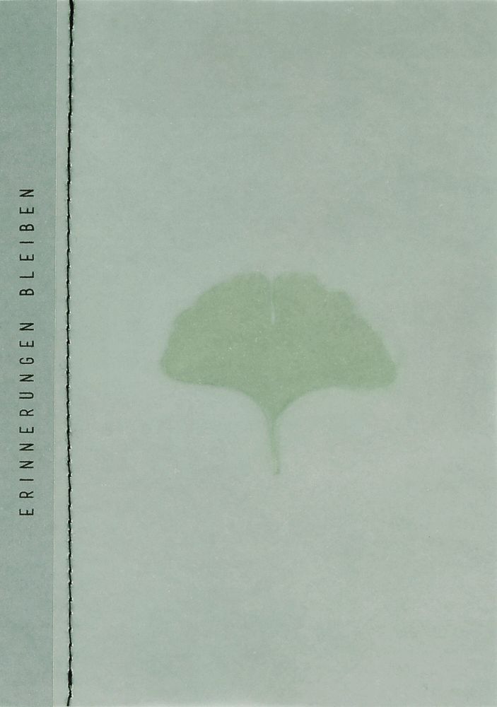 Genähte Transparentpapierkarte "Erinnerungen bleiben" Fleck