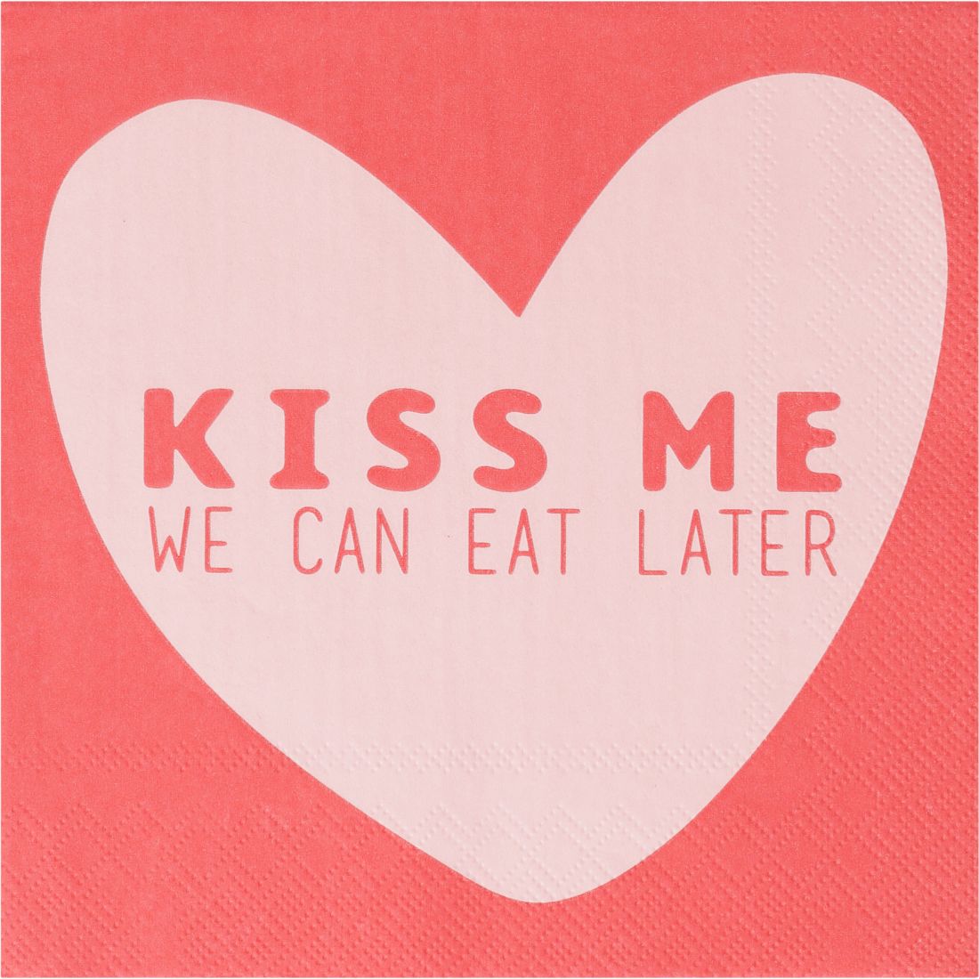 Packung mit 20 Stück räder Design Lunchservietten mit dem Spruch Kiss me we can eat later