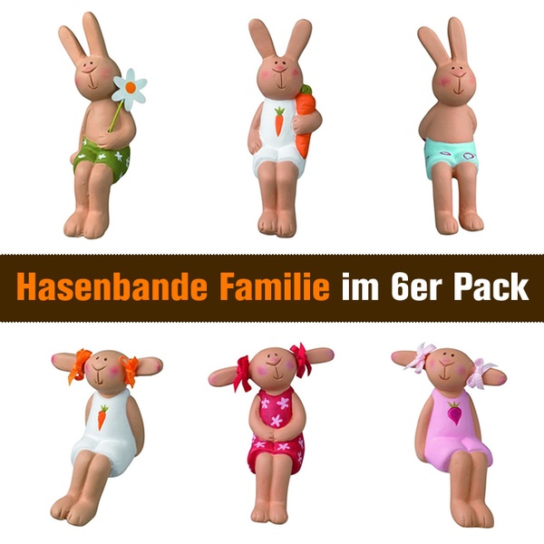 gross_kantenhocker_familie_703014uDIaCDWkiHCMl Hasenbande - Mini Kantenhocker - Familie - 6er-Set