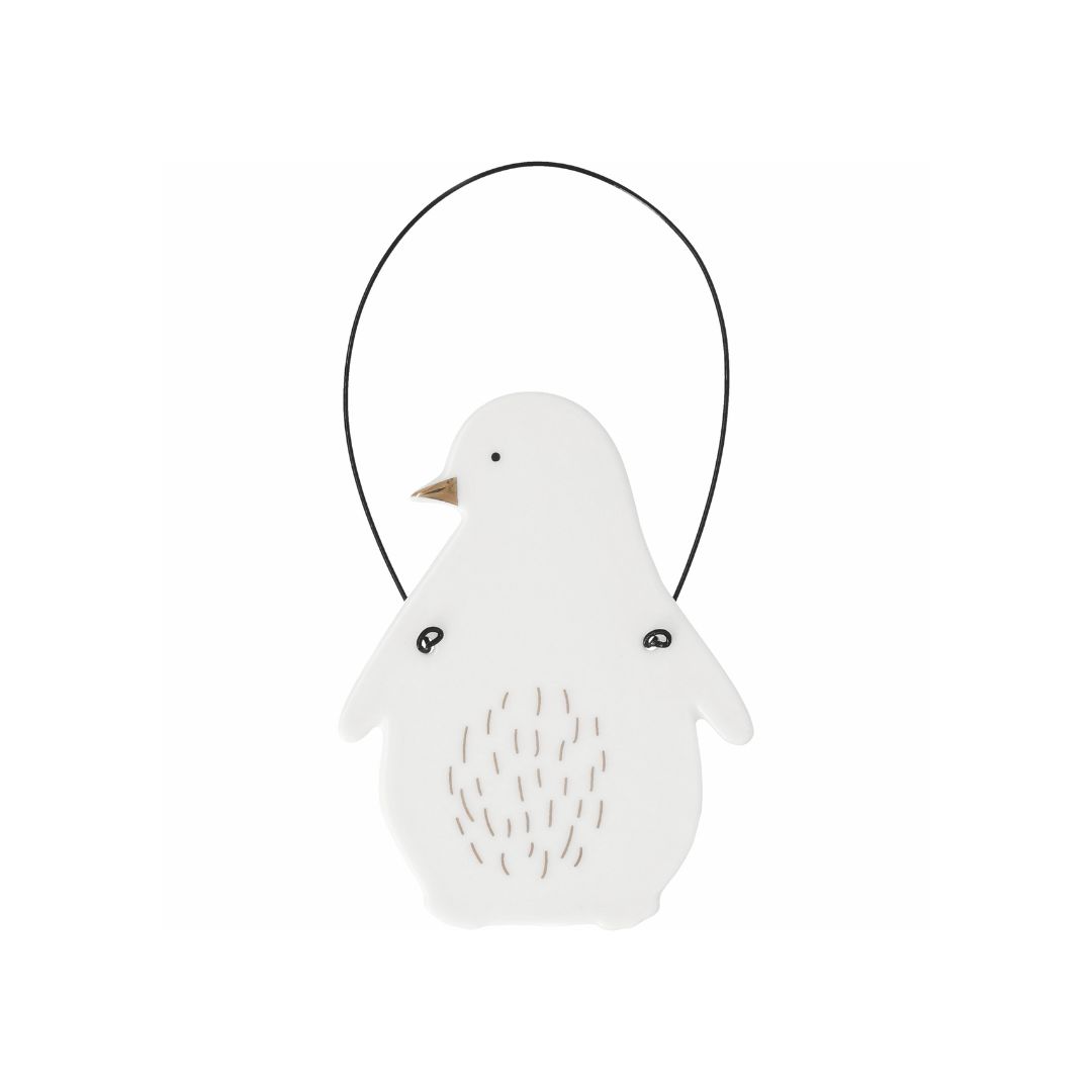 Eleganter Wintertier-Anhänger Pinguin aus feinem Porzellan von räder