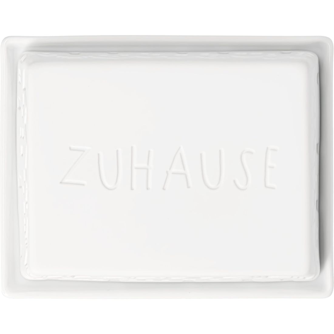weiß, Teller, Quadrat,  ceramic, Text "ZUHause"