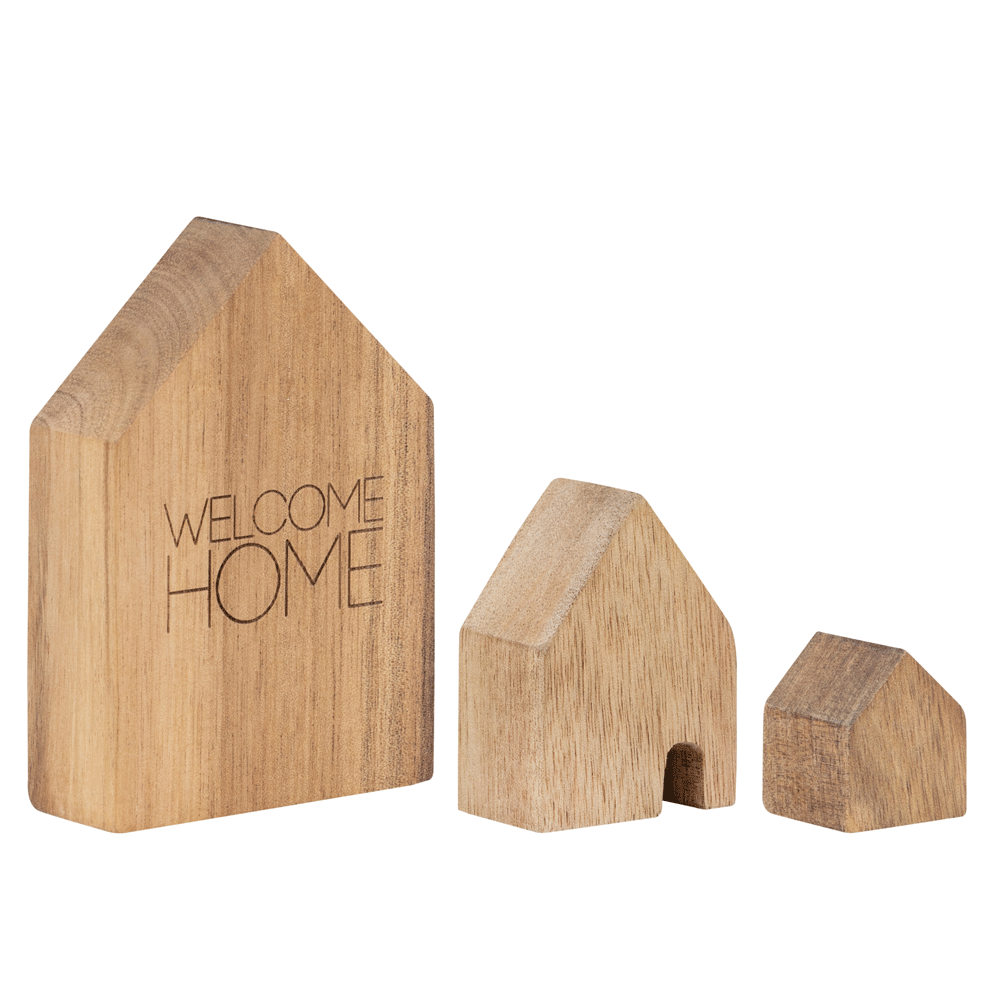 r_90114 Holzhäuser Set - "Welcome home" - Ohne Umverpackung