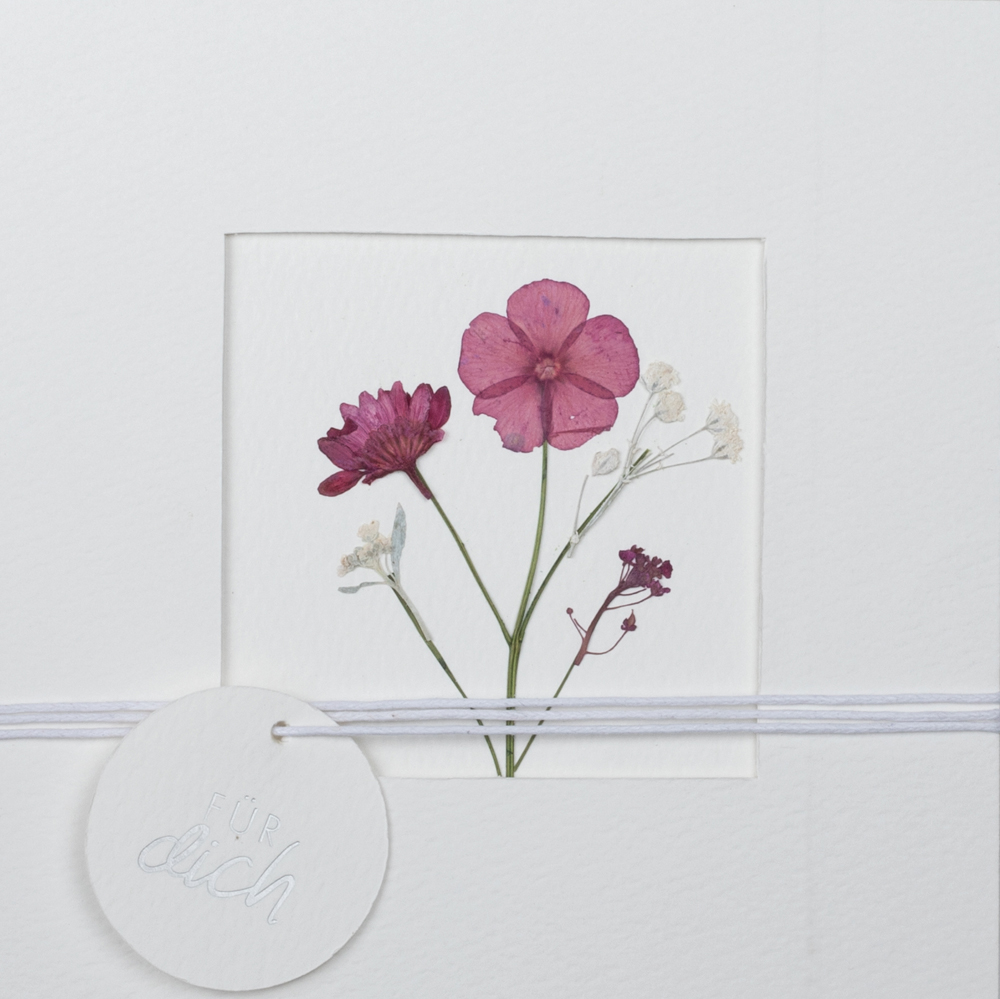 Blumenpasspartout Karte "Für Dich"