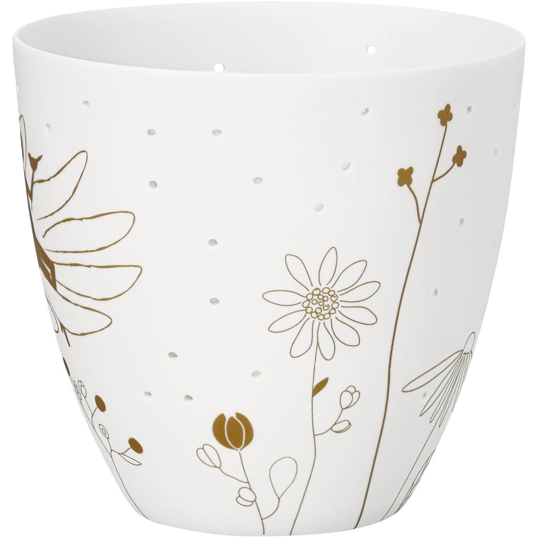 Weißer Porzellan-Teelichthalter Blumenwiese von räder floralem Design