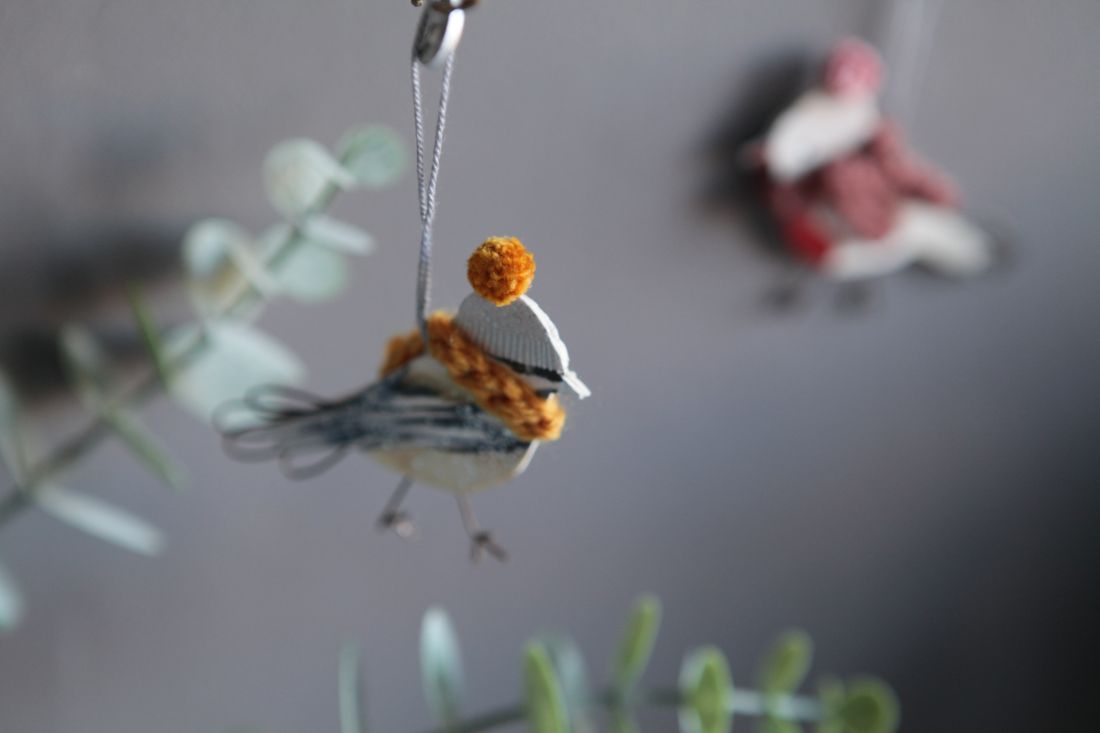 Figurenschmuck, Hängend Anhänger, Vogeldeko, Kleines Ornament, Stofffigur