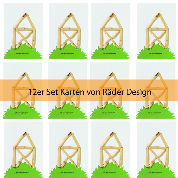 Fundstückekarte - Wir sind umgezogen ! 12er Set