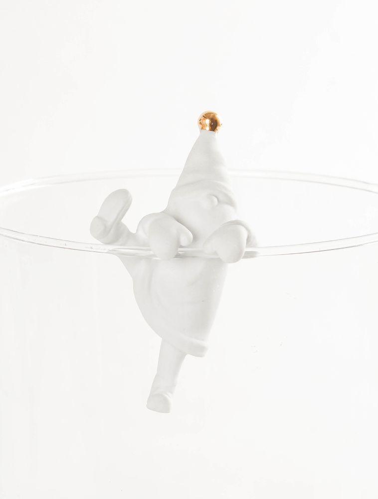 Kletter Santa "Goldener Bommel" Figur, Zubehör, Kunst, Porzellan, Töpferei