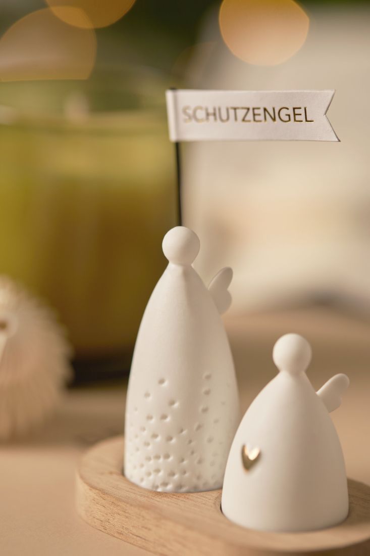 Schutzengel, Weihnachtsdeko, Figur, Keramik, Halter