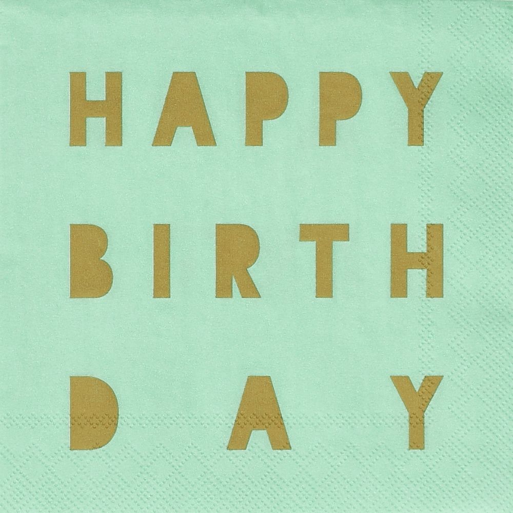 Cocktailserviette "Happy Birthday" Text, Alphabet