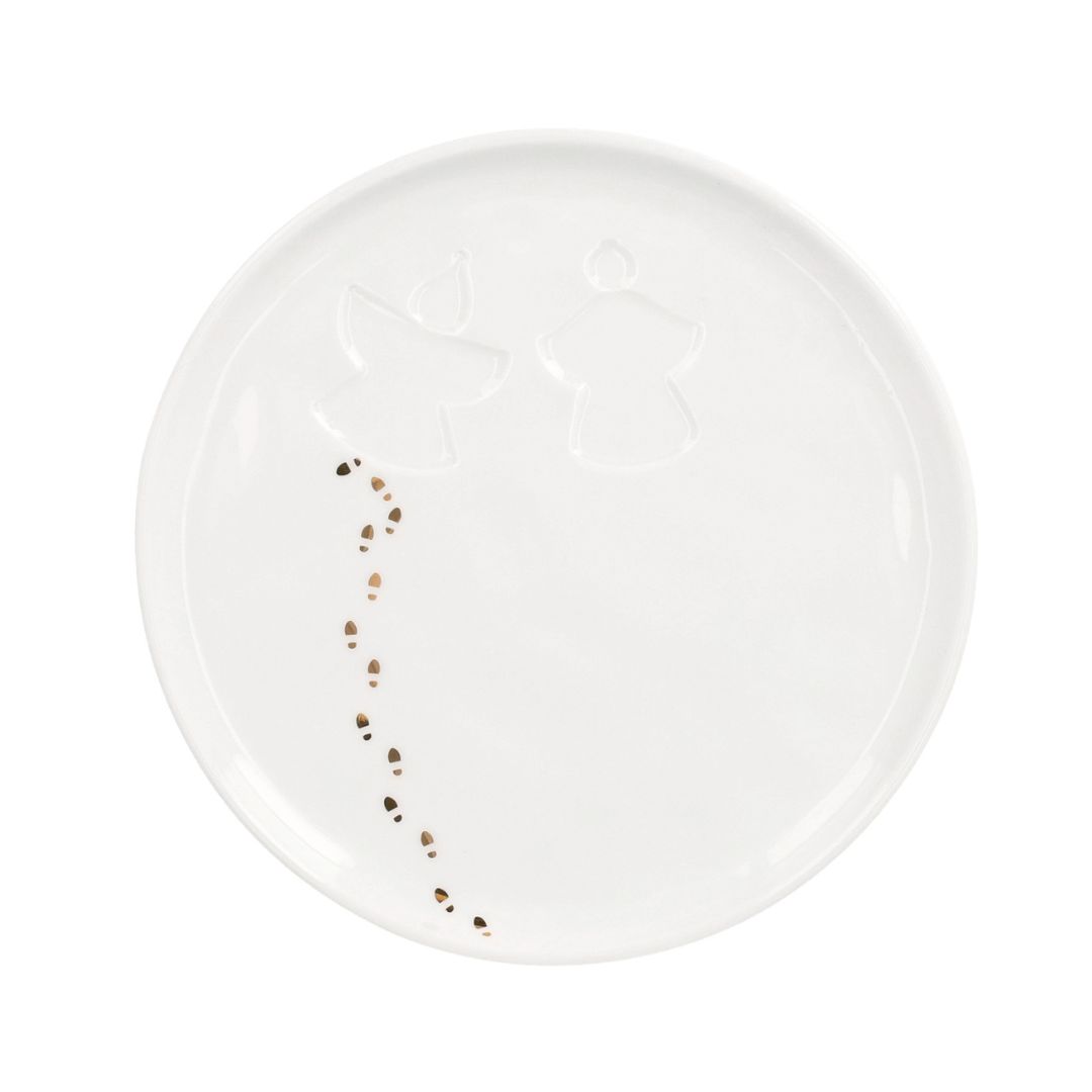 Teller "Schneeengelspaziergang" Porzellan, Töpferei, Mahlzeit, Teller, Gericht