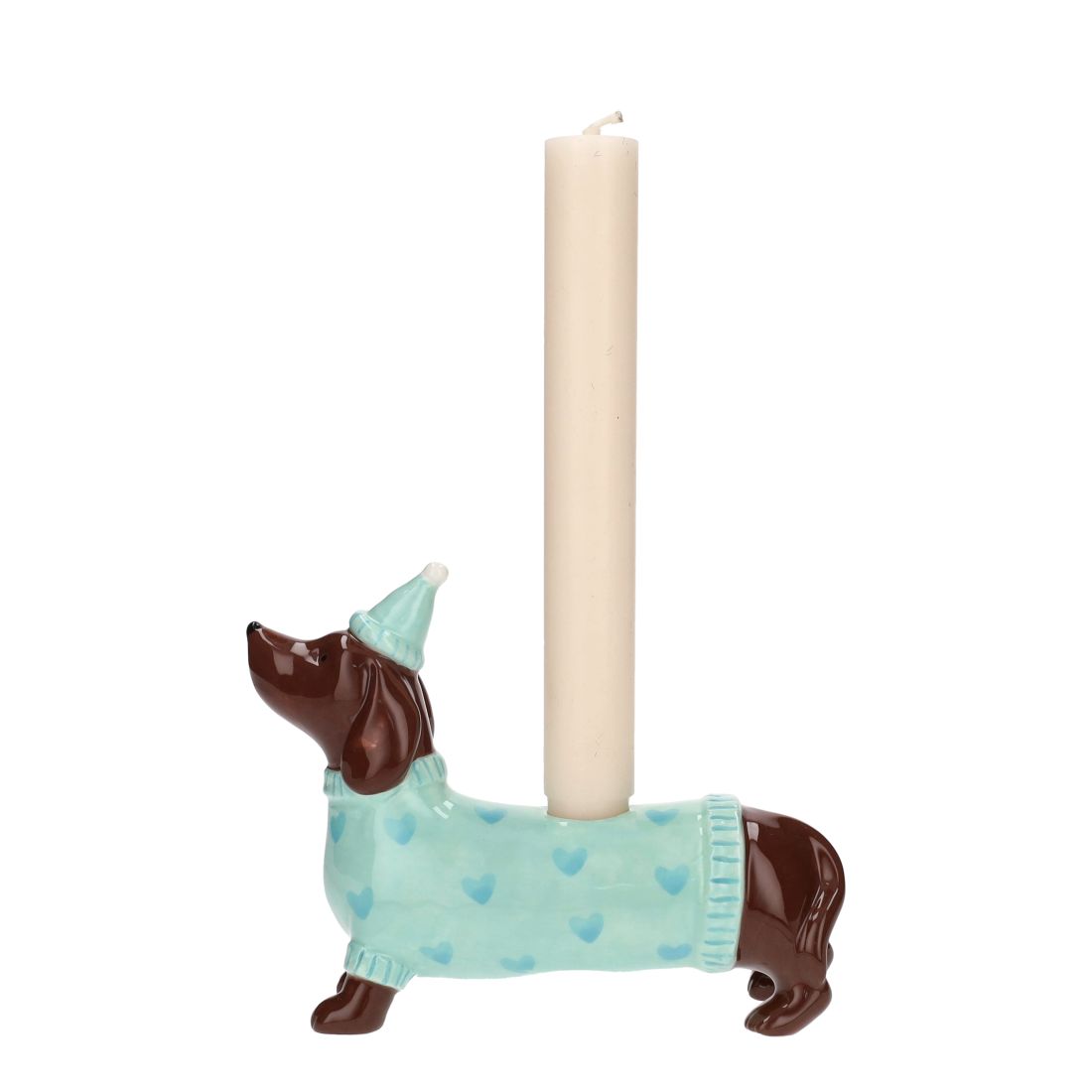 Tischdeko, Teelichthalter, Hund, Kuscheltier, Kunststoff