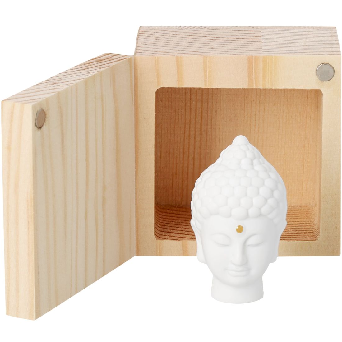 Buddha, Brunnenfigur, Deko-Objekt, Weiß, Keramik