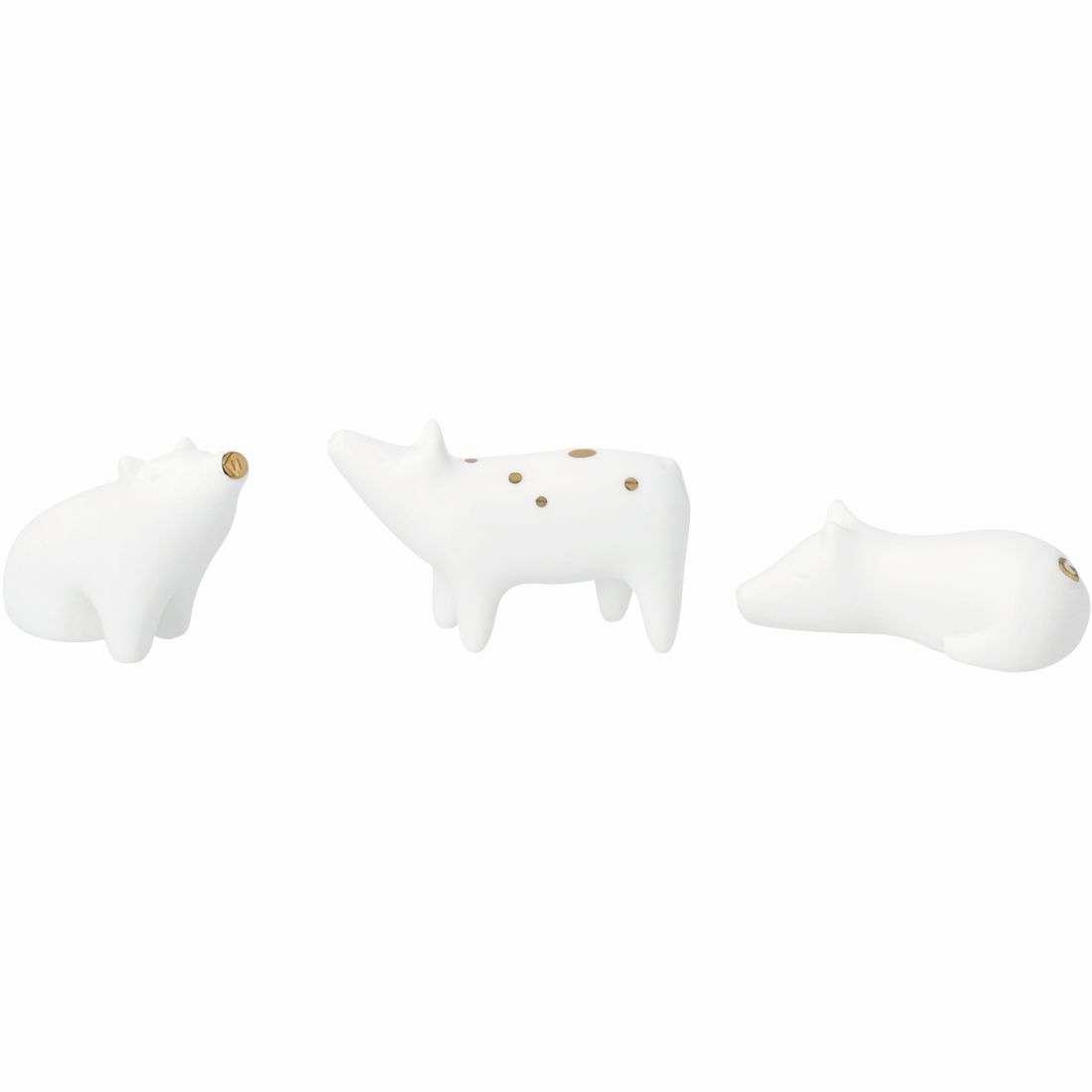 räder Design Tierische Begleiter 3er Set Lieblingsschweine aus Porzellan mit Gold