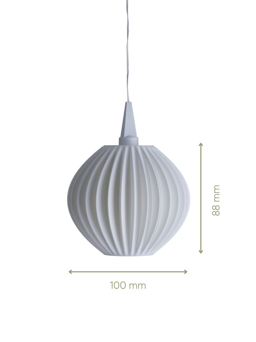 Hängeleuchte, Luftscheinige Lampe, Stoff/Plissee, Kugelform, 100x88mm