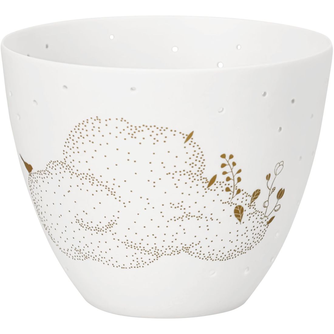 陶瓷碗, 带孔花纹, 白色, 花草图案, 家用餐具