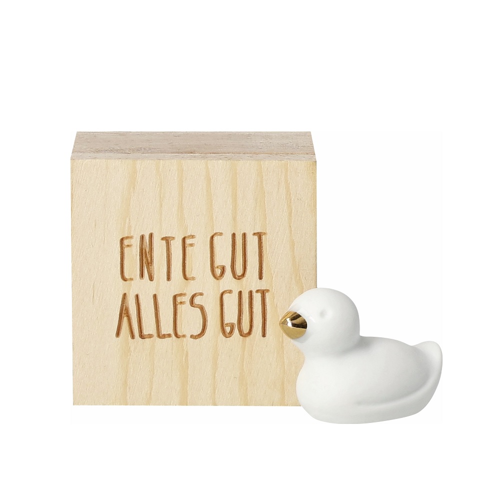 Glückskästchen "Ente gut alles gut" Töpferei, Figur, Glas, Flasche