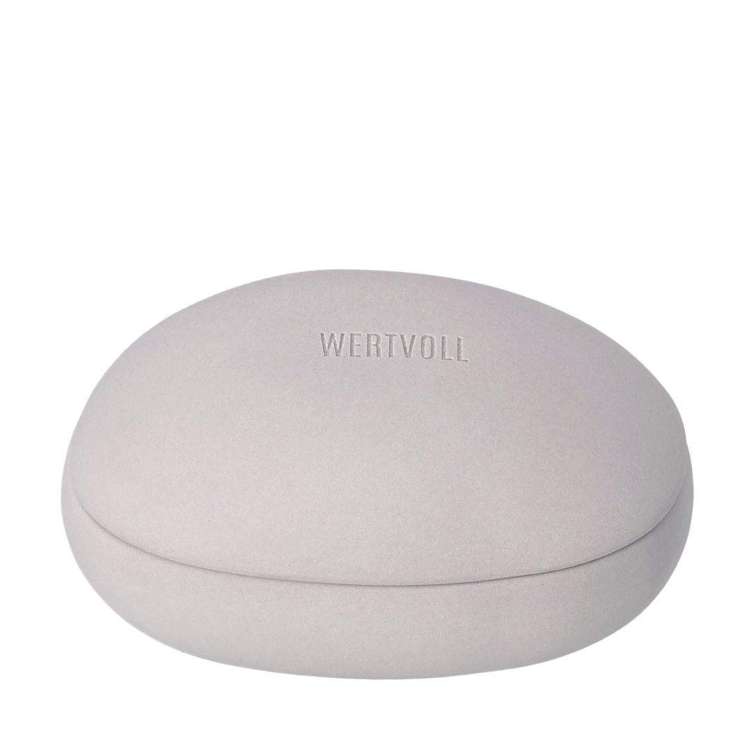 Graue räder Steinzeug Dose Wertvoll in Kieselform mit Relief-Deckel