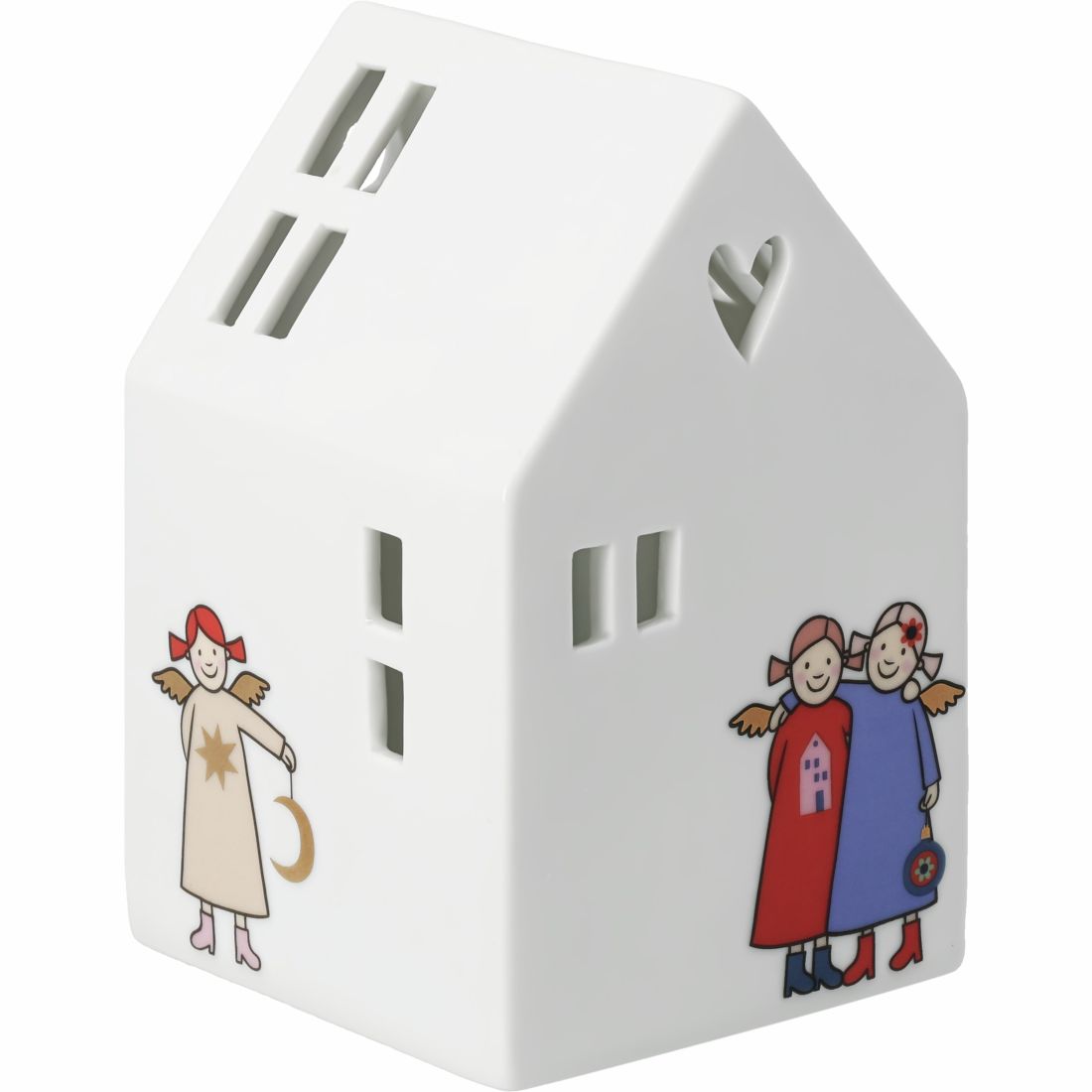 Porzellanhaus, Künstlerisches Haus, Winter/Weihnachten, Engel-Motiv, Deko-Objekt