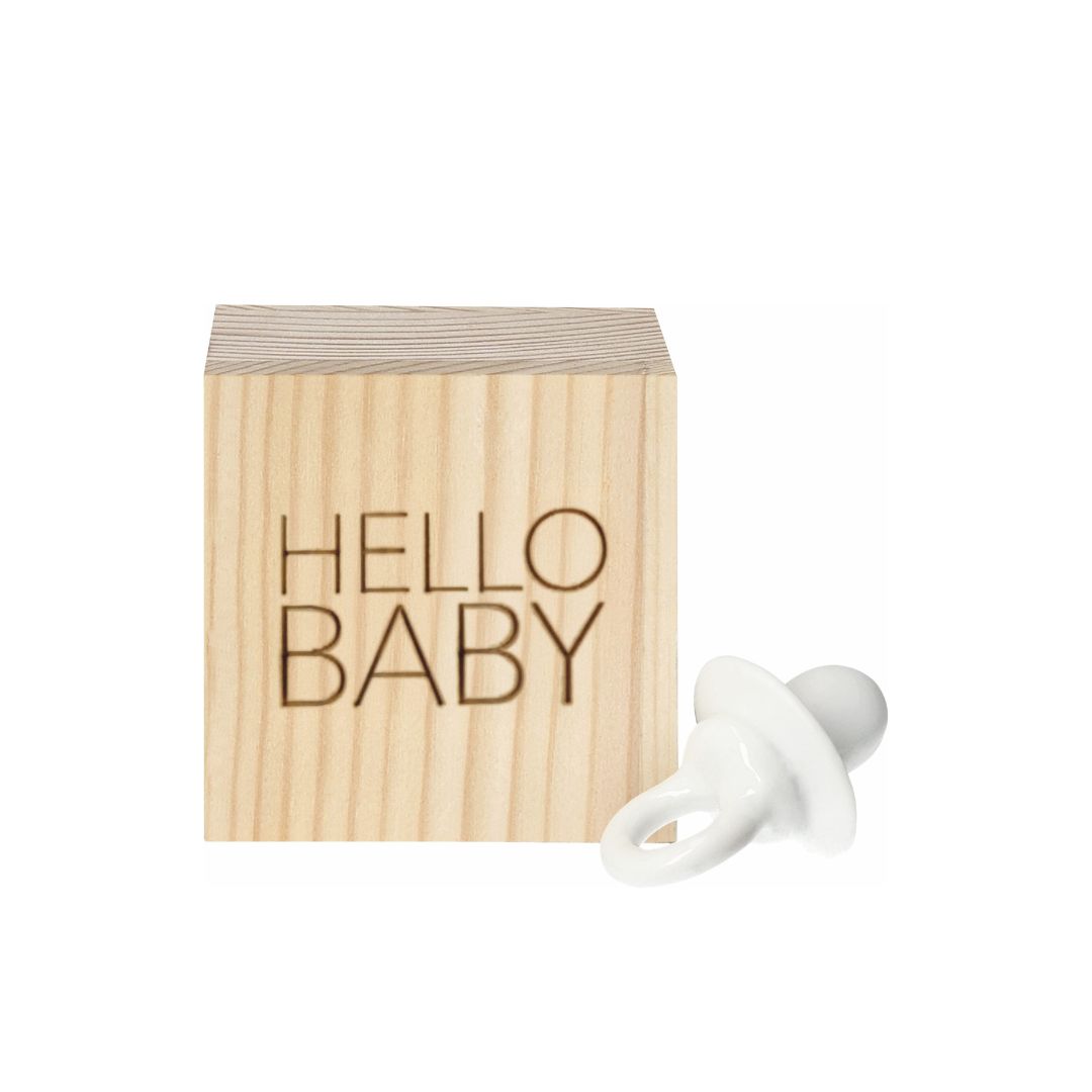 Glückskästchen "Hello Baby" Flasche, Kiste