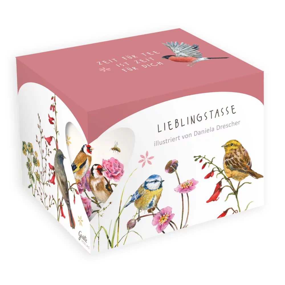 Porzellantasse Zeit für Harmonie in der dekorativen Geschenkverpackung