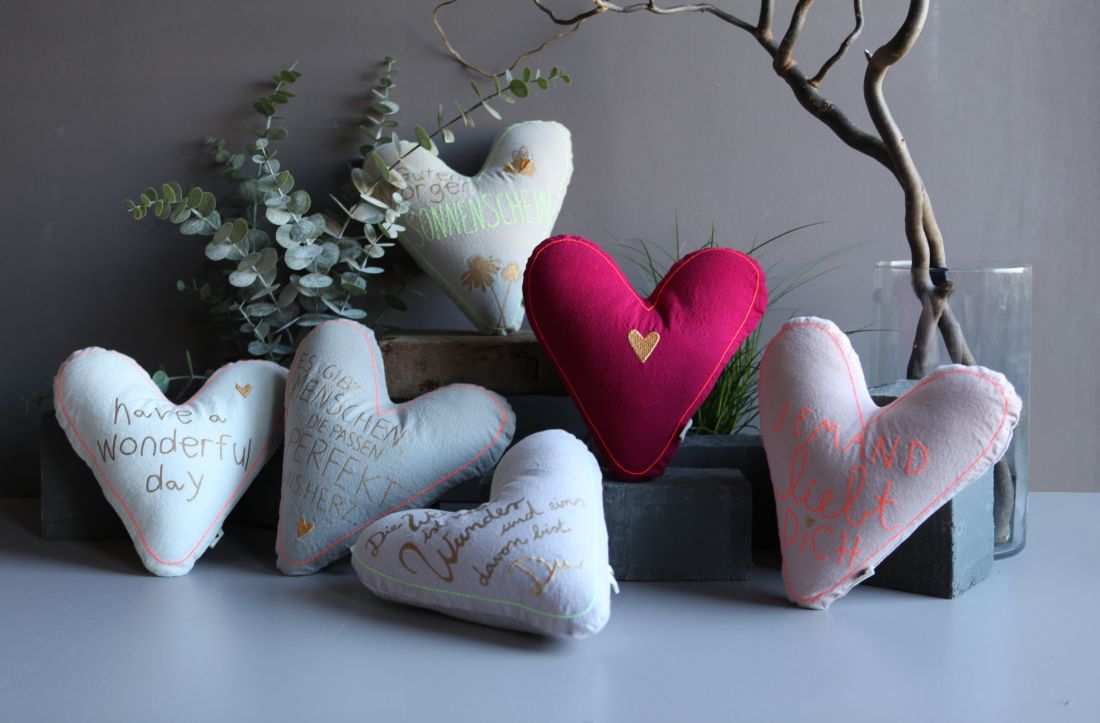 Herz, Kissen, Stoffkissen, Pillow, Dekoration