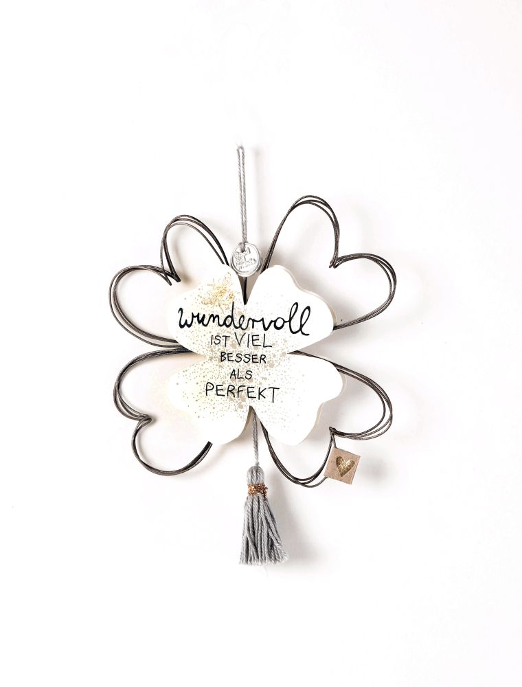 Kleeblattornament "Wundervoll ist viel besser" Zubehor, Ohrring, Schmuck