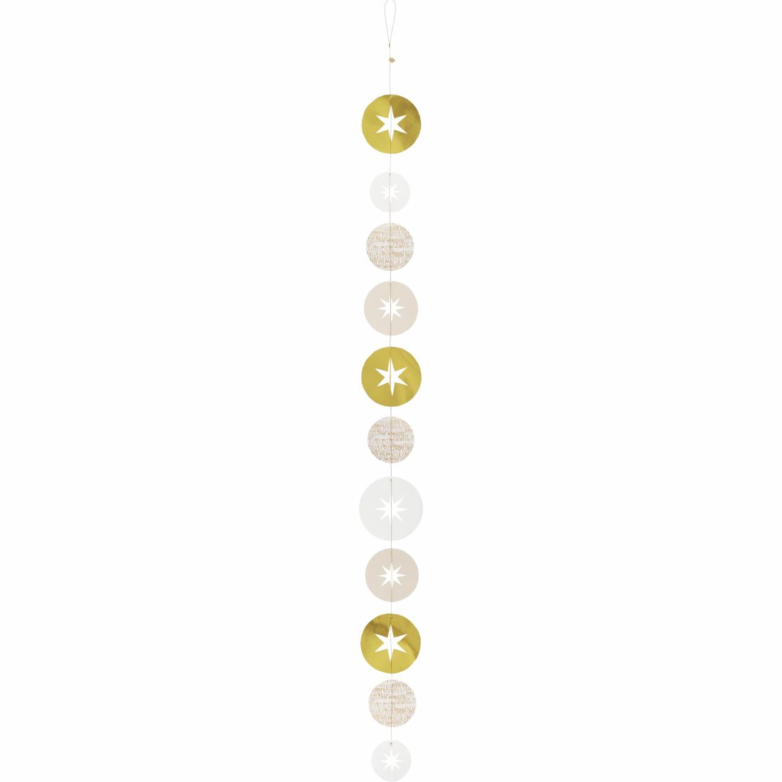 Girlande, Weihnachtsdeko, Gold, Kreisformen, Streifen, Kugeln