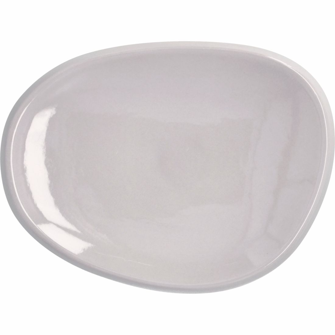 Nahaufnahme der grauen Steinzeug-Schale mit Kontrast zwischen matter Außenseite und glänzendem Inneren