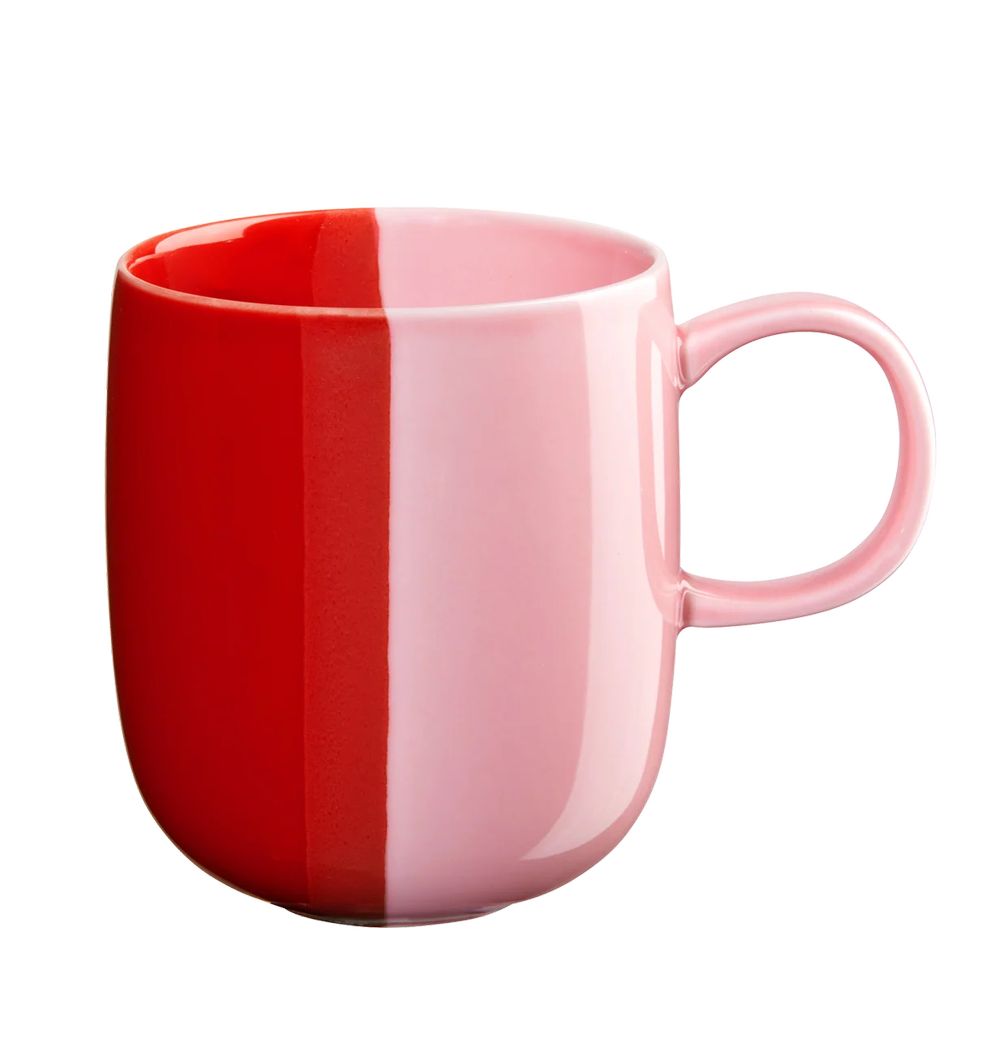 Rot rosafarbener Henkelbecher strawberry smoothie aus Porzellan aus der Kollektion joy von ASA Selection